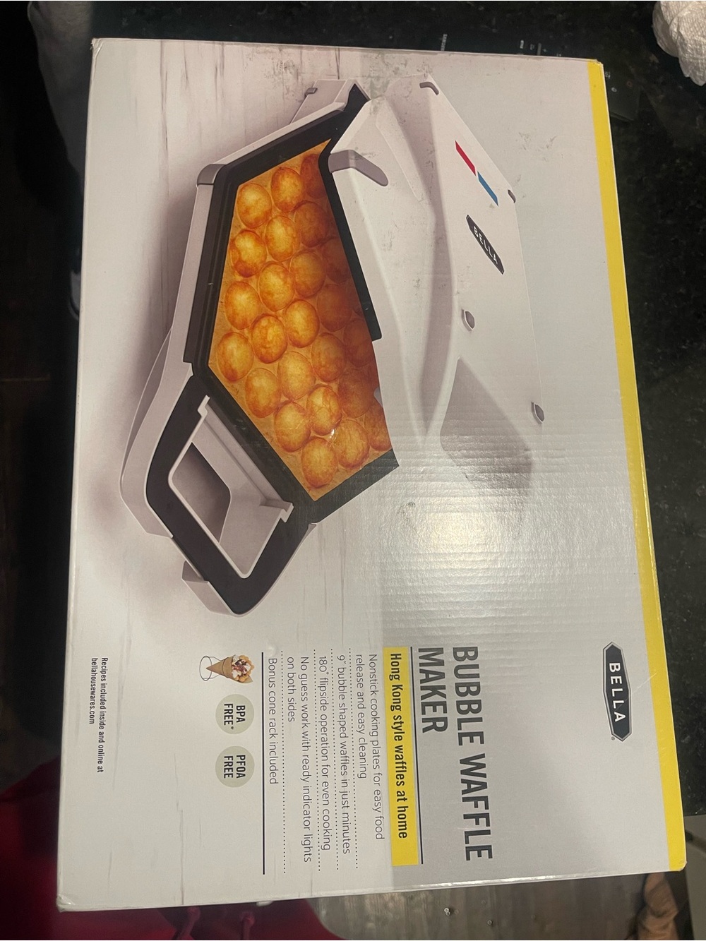 Abella Bubble Waffle Maker in White and Black